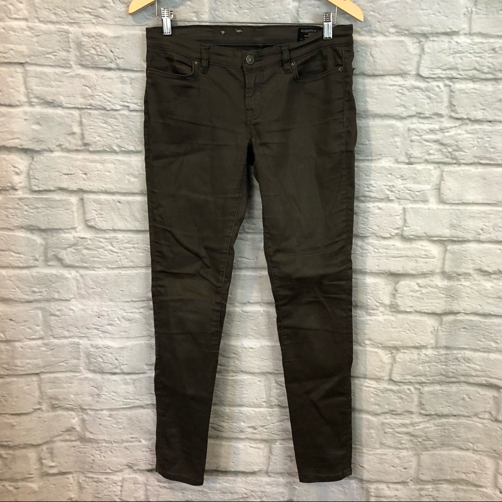 Allsaints Petrel Brodie Grey Coated Skinny Jeans